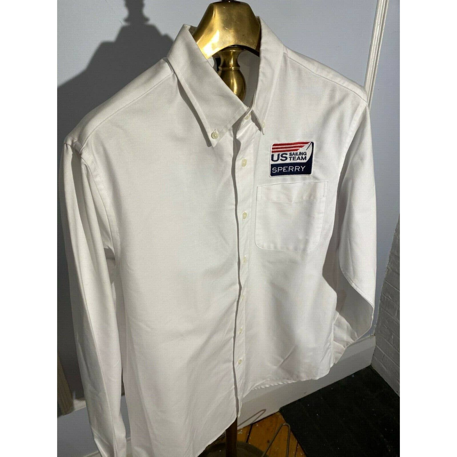 Us Sailing Team Sperry White Button Down Shirt M